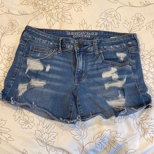 american eagle jean shorts size 12 super stretch